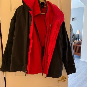 North Face Hyvent jacket with matching fleece